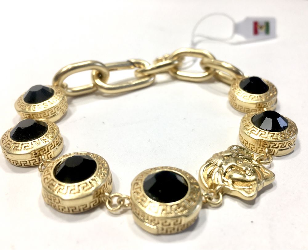 VERSACE Damska bransoleta z Agatami bita próba 585•pozłacana14K