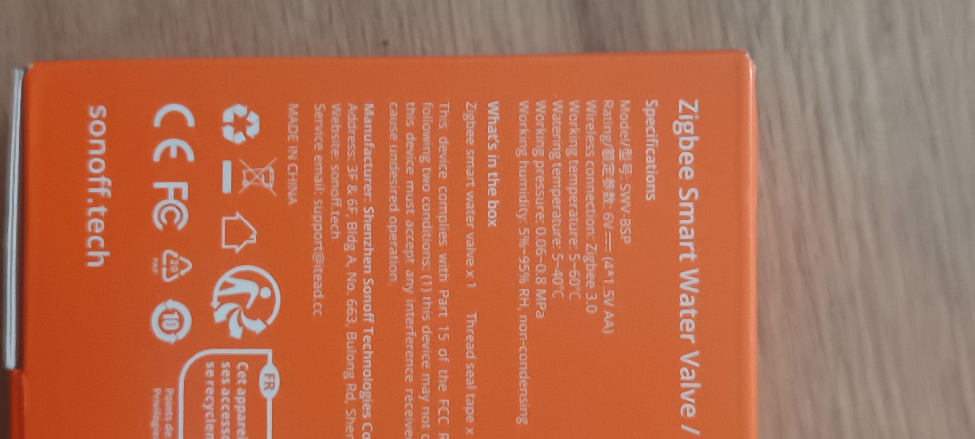 Inteligentny zawór wody  Sonoff ZigBee