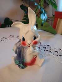 Skarbonka porcelanowa zając, królik , figurka