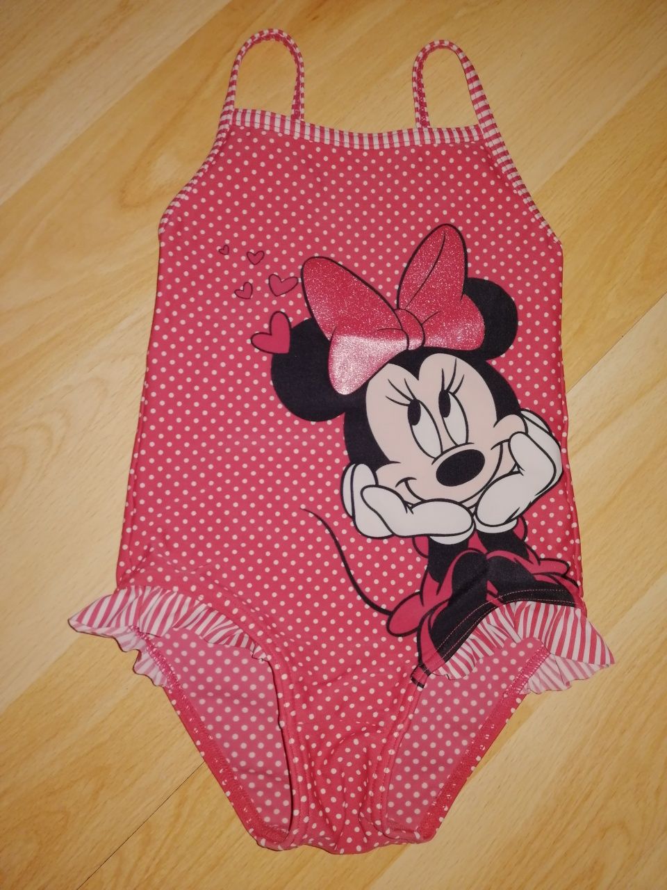 Strój kostium kąpielowy brokat falbanki Myszka Minnie na 92-98cm