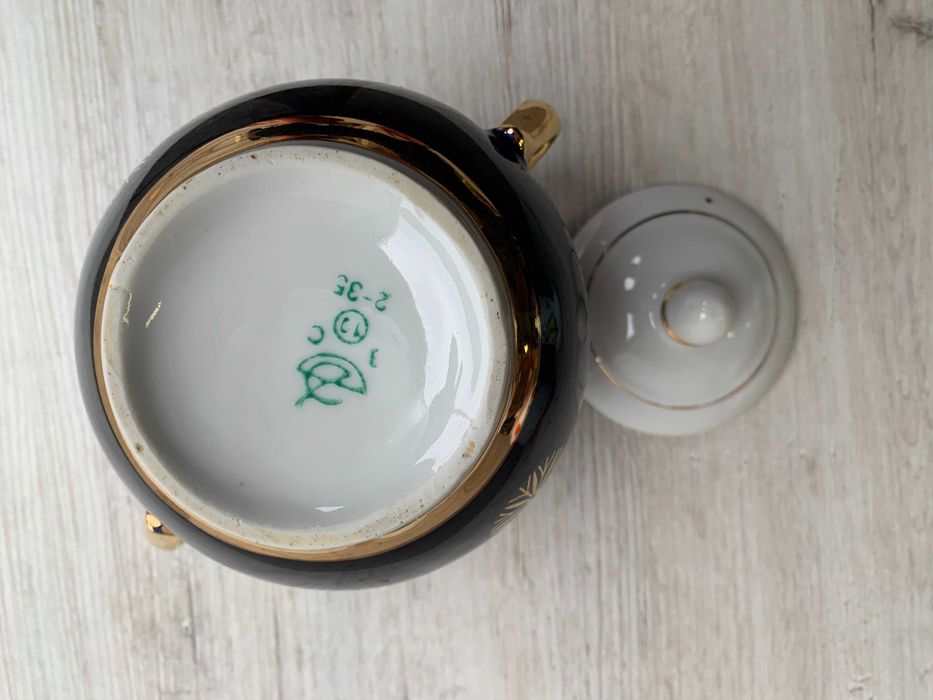 Сахарница Барановский Полонский Довбыш кобальт фарфоровый завод