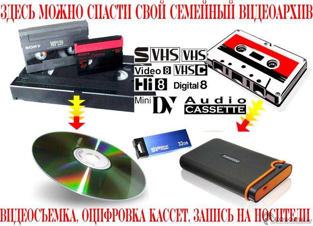 оцифровка -запись с видеокассет на   USB