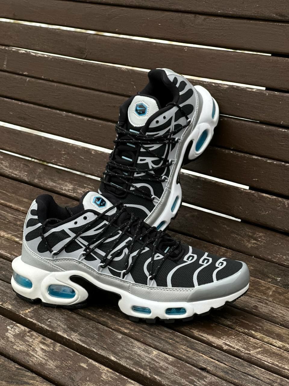 Nike air max tn plus lace toggle black grey/мужские кроссовки/nike