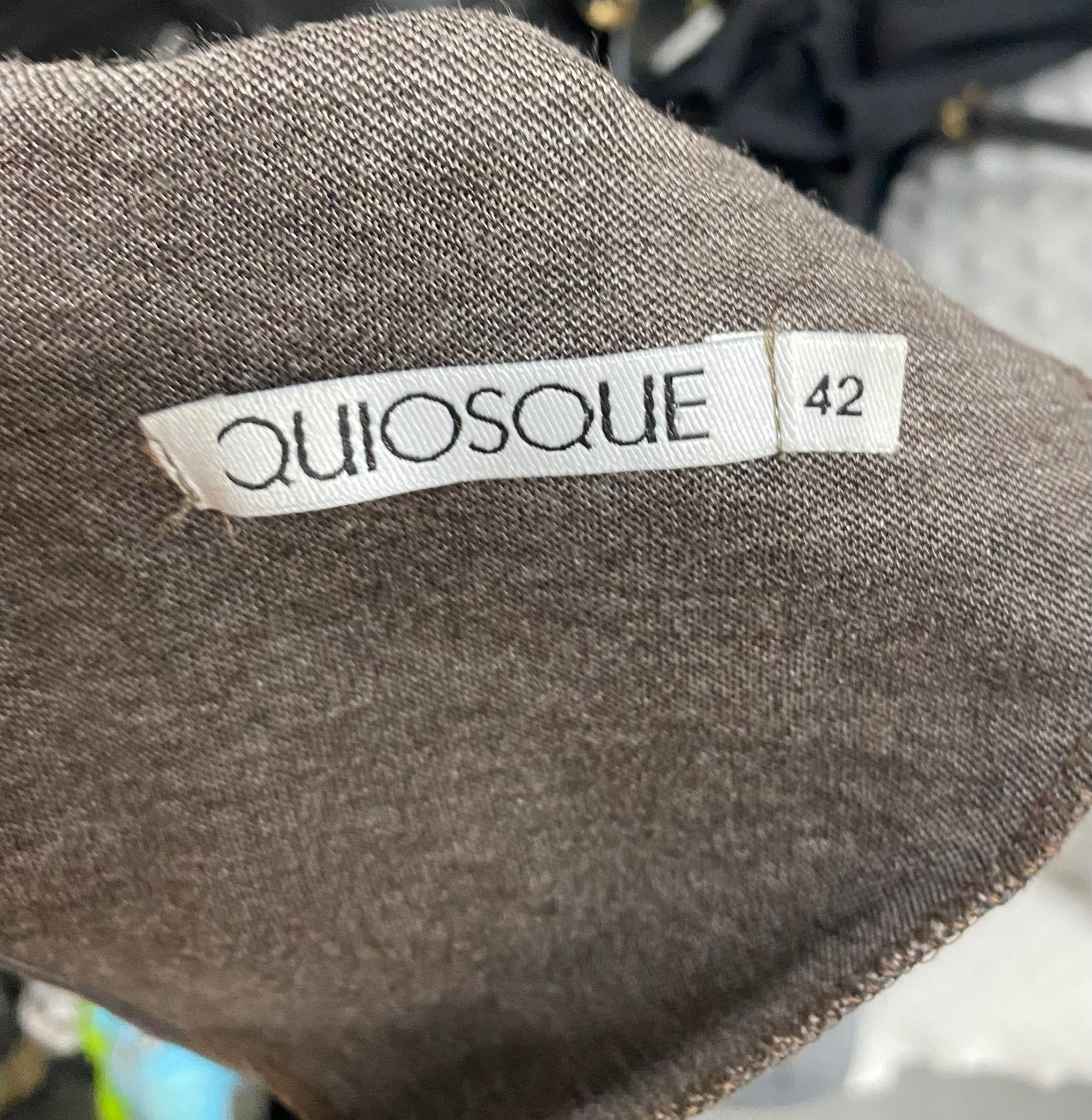Brązowa Ołówkowa sukienka toupe L -XL quiosque