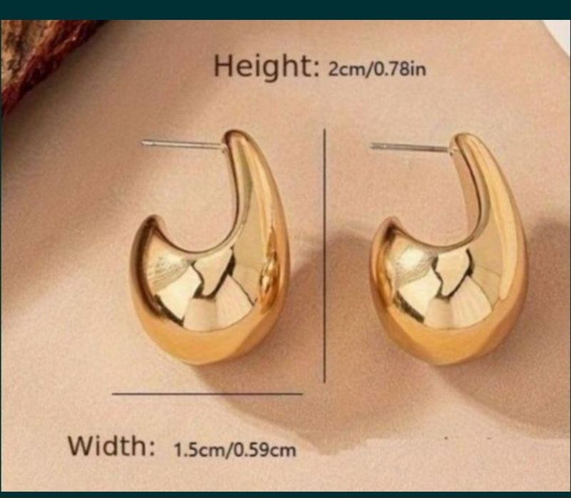 Eleganckie nowe złote kolczyki zara krople łezki małe złote modne 2025