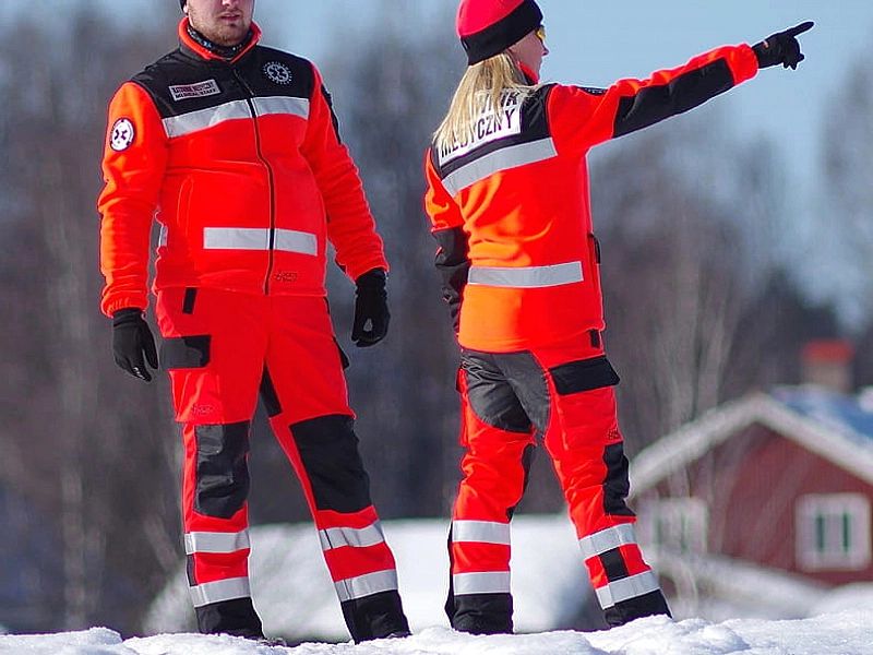 Polar ratowniczy North-Wind FLUO z kompletem emblematów odblaskowych n