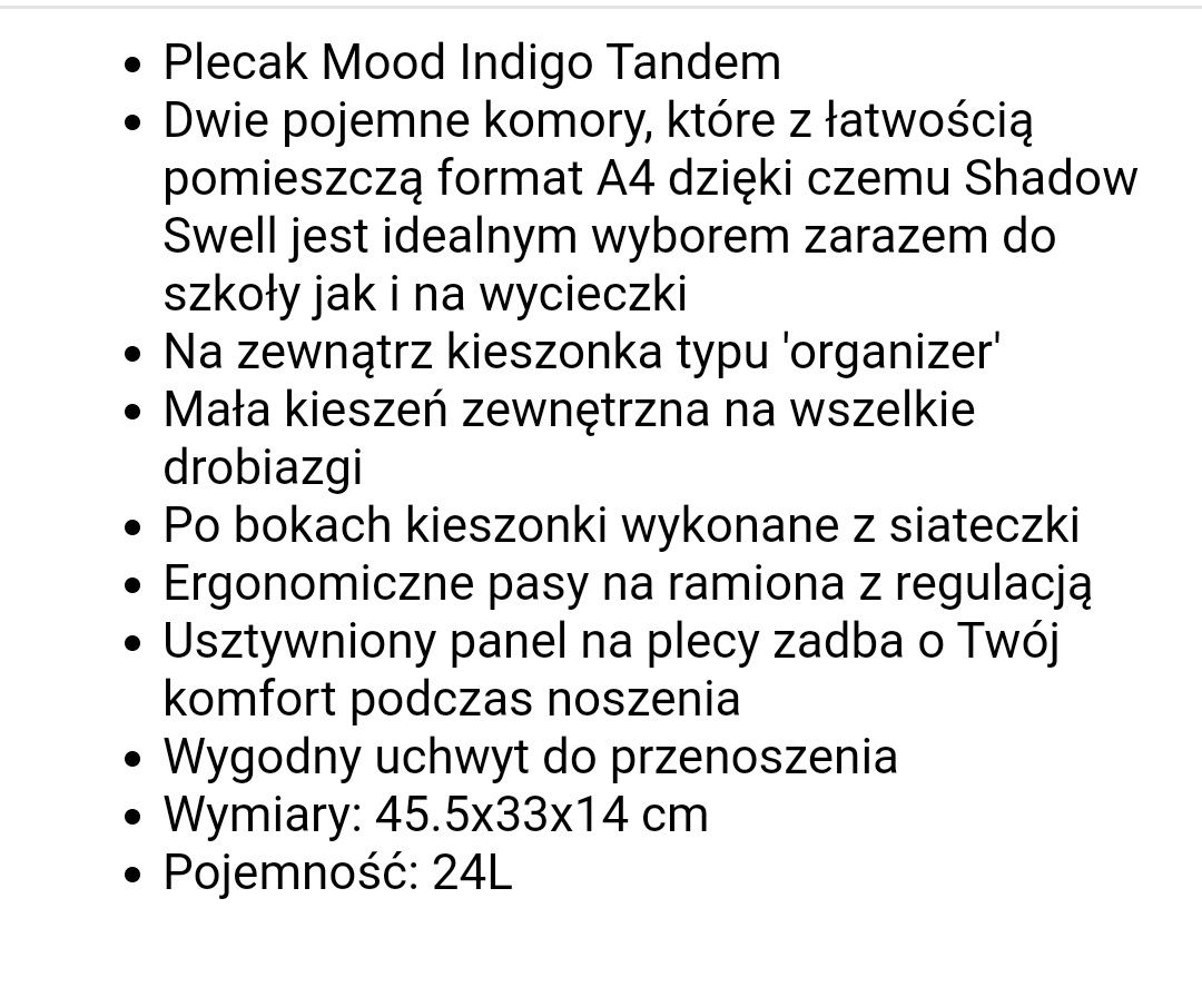 Plecak piórnik szkolny roxy shadow mood indigo tandem