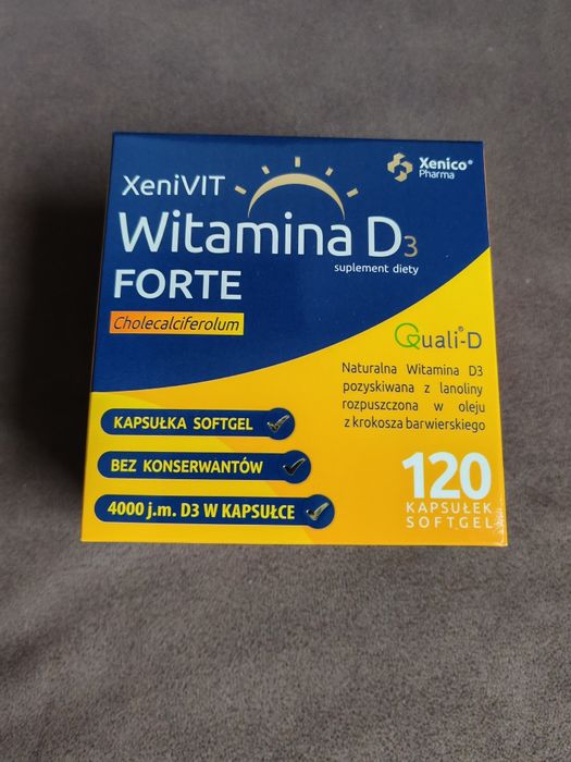 XeniVIT naturalna Witamina D3 4000 forte 120 kaps.-2 opakowania