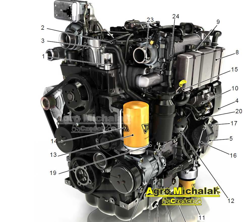 Silnik JCB TCA 68KW T4 , JCB 531, 541, 3CX, 4CX, 536, 320/40596