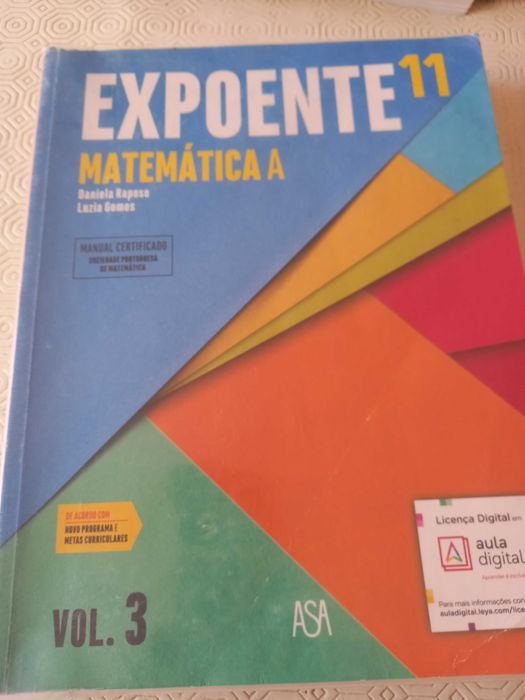 Manuais matemática Expoente 11 volumes 1,2,3