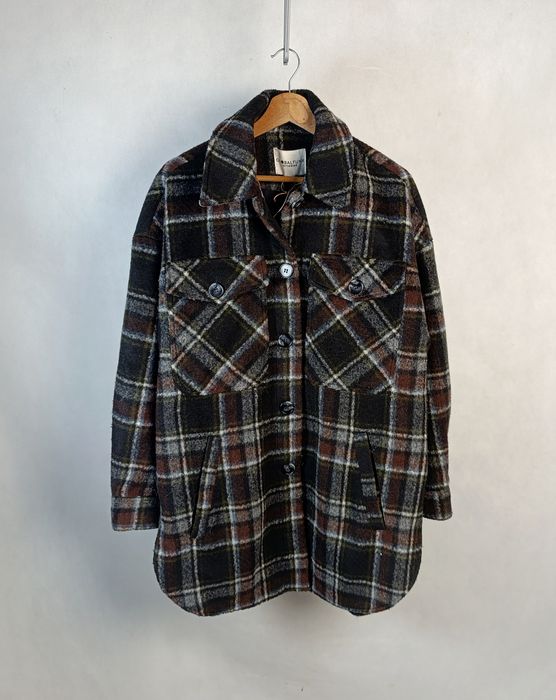 Nowa koszula kurtka damska Global Funk w kratę S – oversize, ciepła, b
