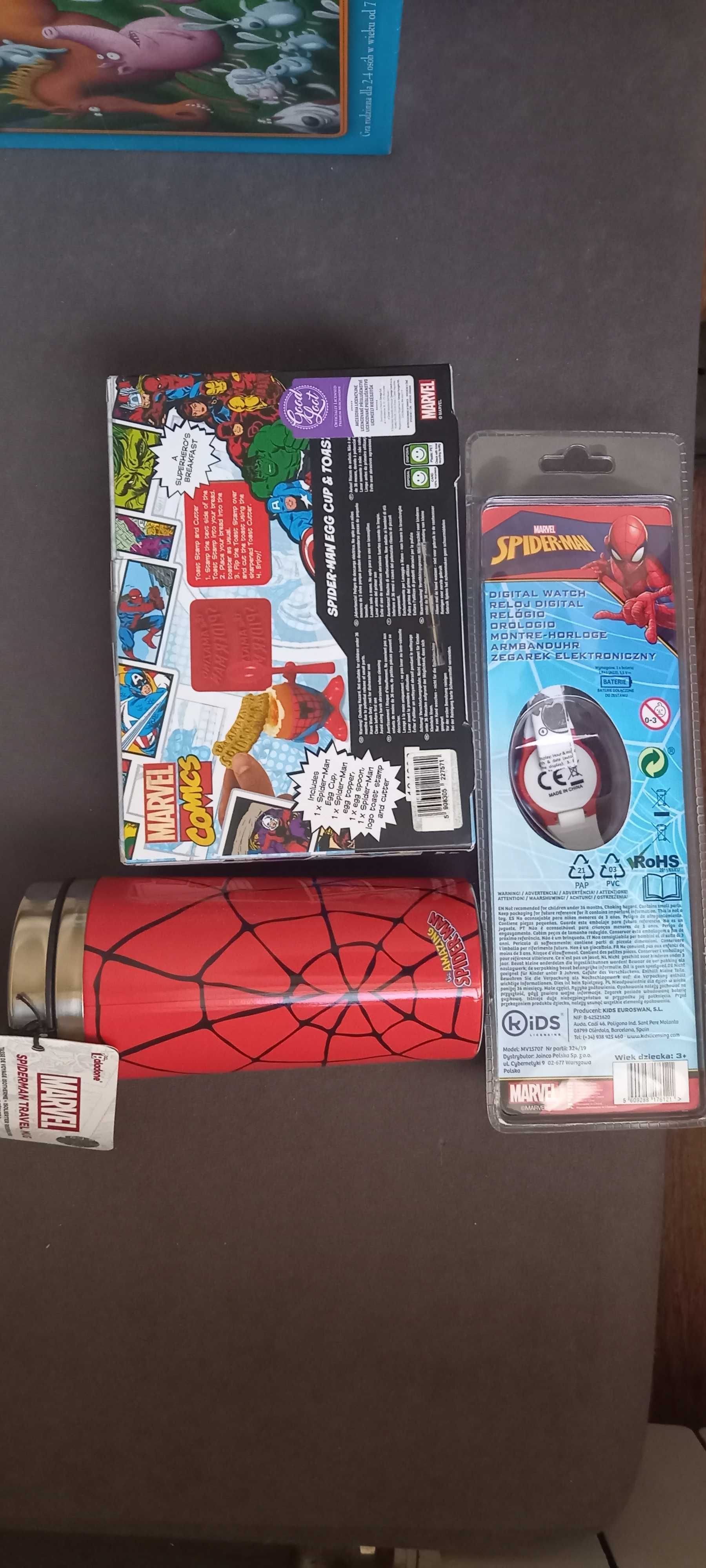 Zestaw Spidermann oryginalny Marvel kubek zestaw śniadaniowy zegarek