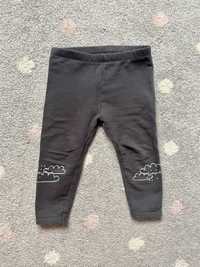 Ocieplane legginsy dzieciece, ciemny szary, so cute, 86