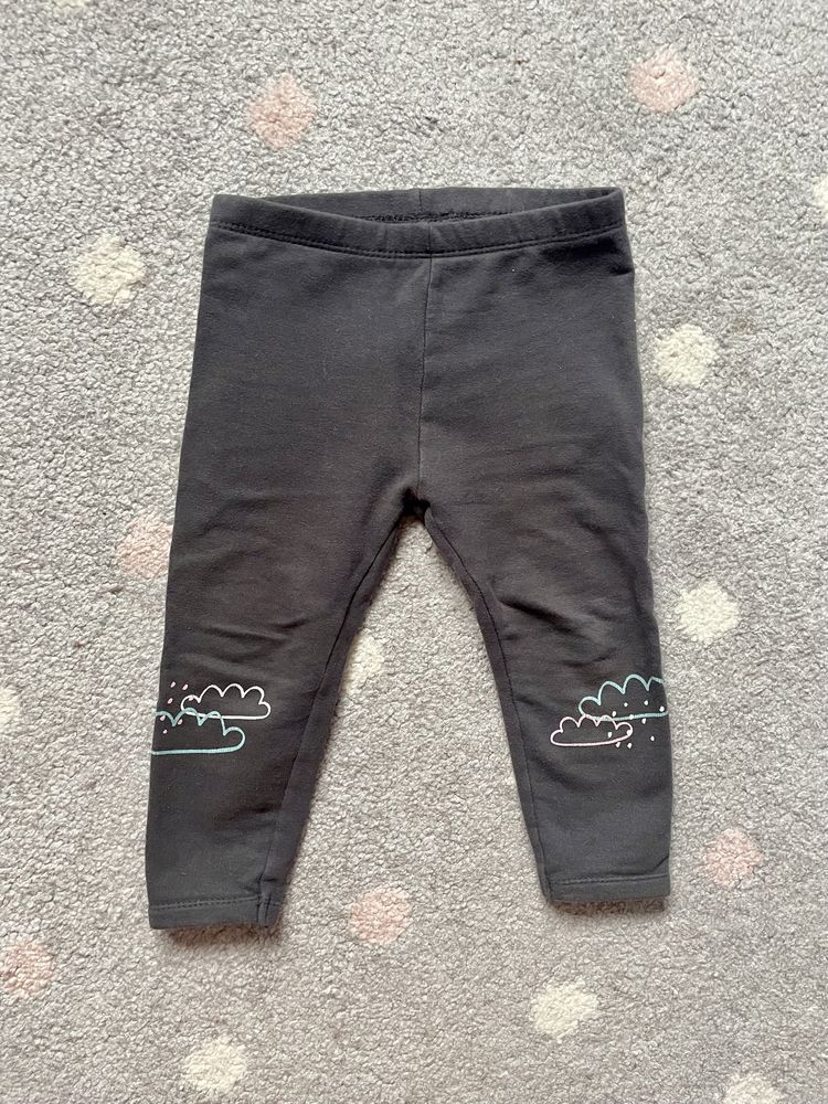 Ocieplane legginsy dzieciece, ciemny szary, so cute, 86