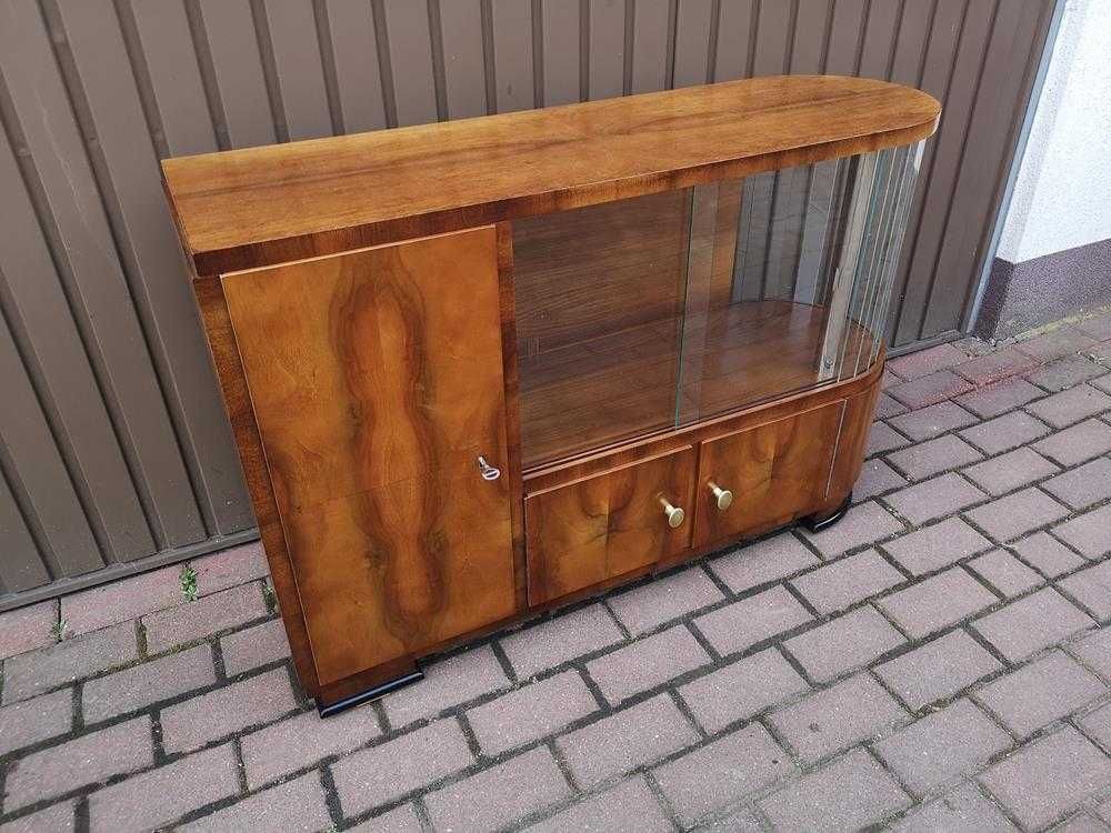 Barek Konsola Art Deco Orzech-Unikat Stary Antyk Po Renowacji.
