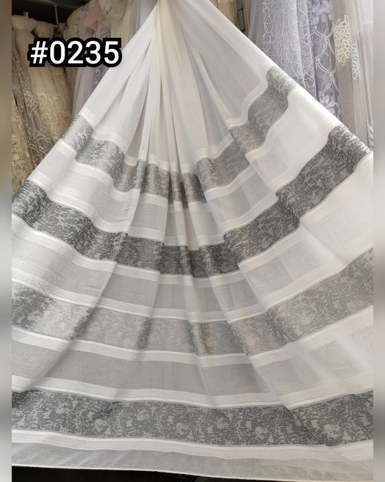 Тюль льон турецький, лен плотная гардины с полосками, штори, занавески