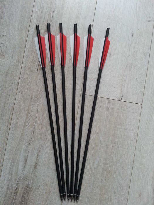 Bełt strzała kuszy 20" 53 cm wymienny grot 12 szt włókno węglowe