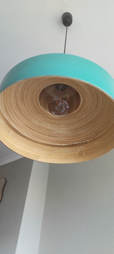 Candeeiro de teto, bambu, pintado, impeccavel