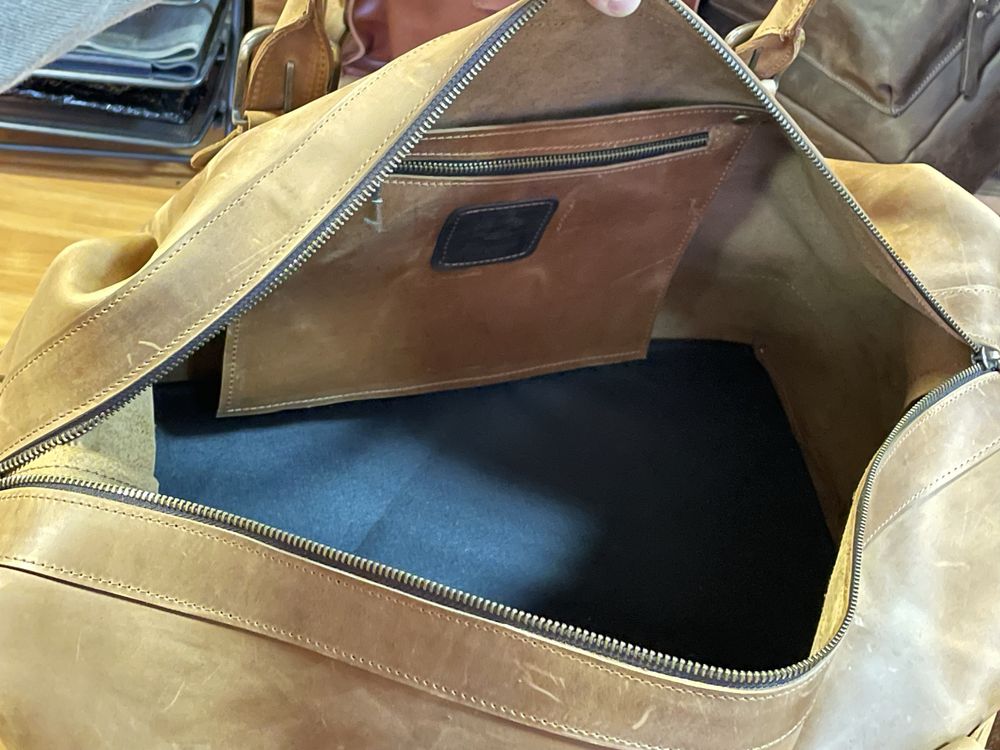 Кожаная дорожная сумка, коричневая спортивная сумка натуральная кожа