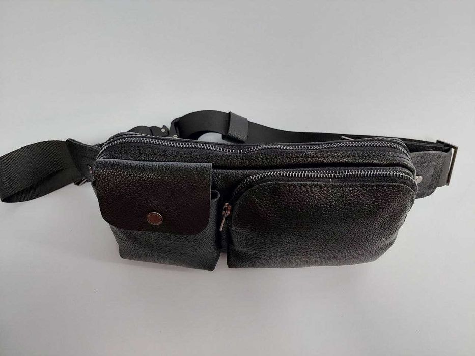 Сумка бананка из натуральной кожи