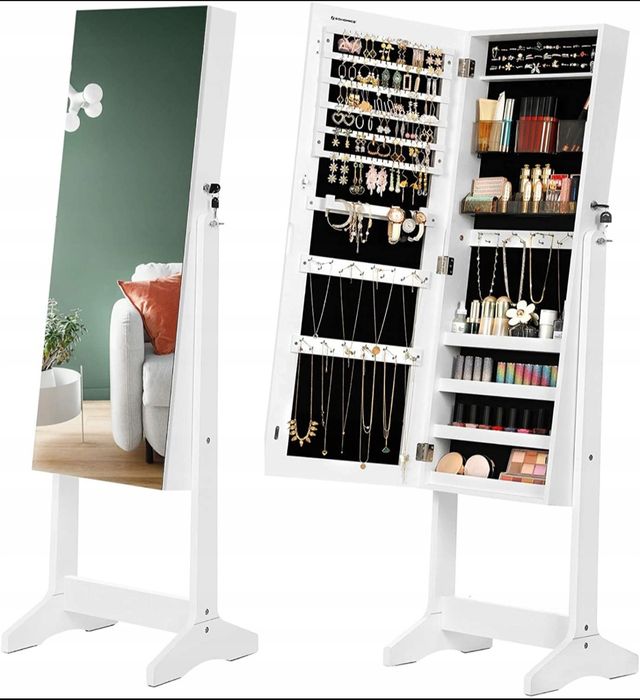 Szafka na biżuterię z lustrem GLAMOUR toaletka organizer 41,2x36,5x152
