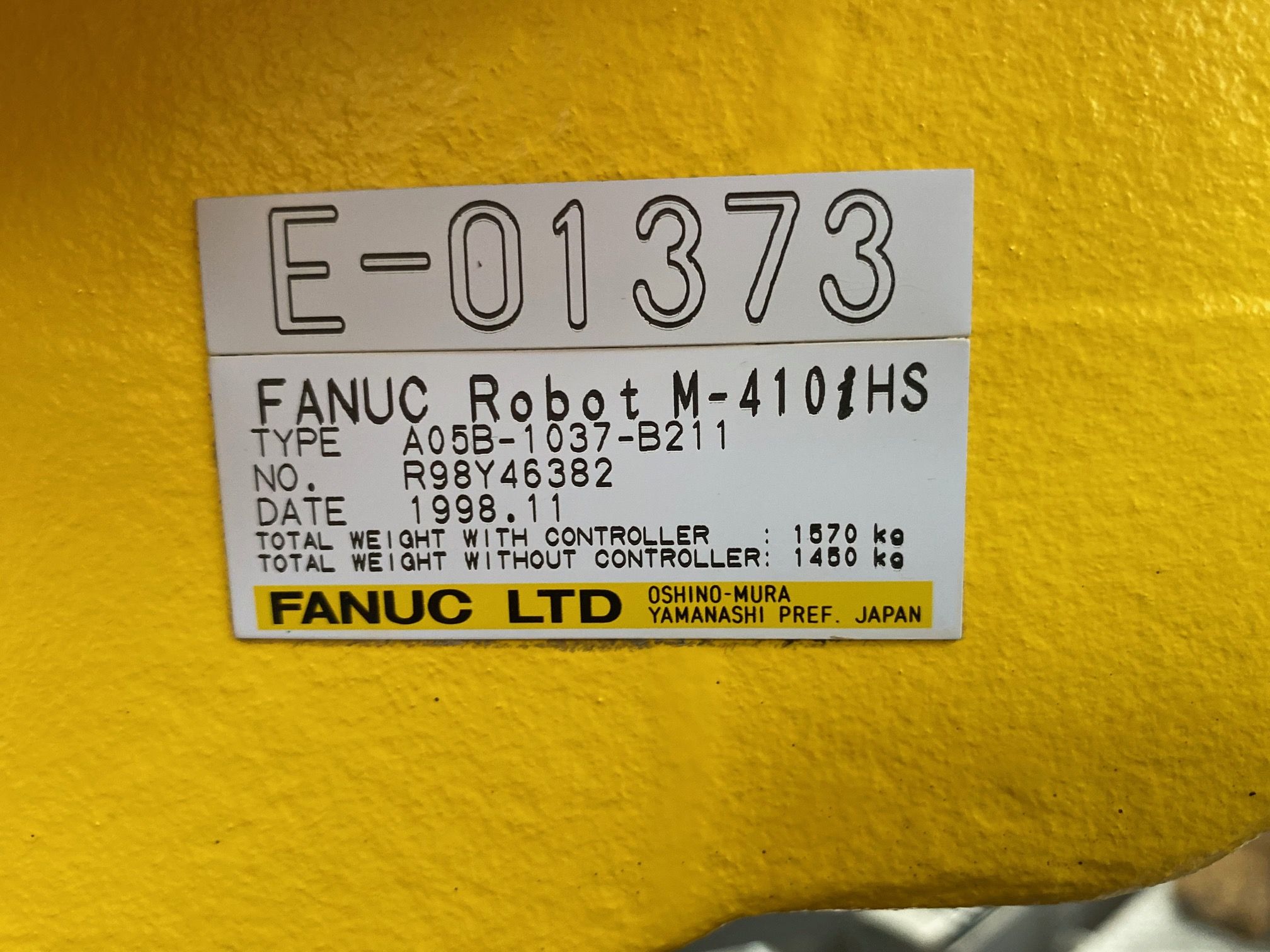 Robot Przemysłowy Fanuc M-410Ihs (Sn: E-01373)