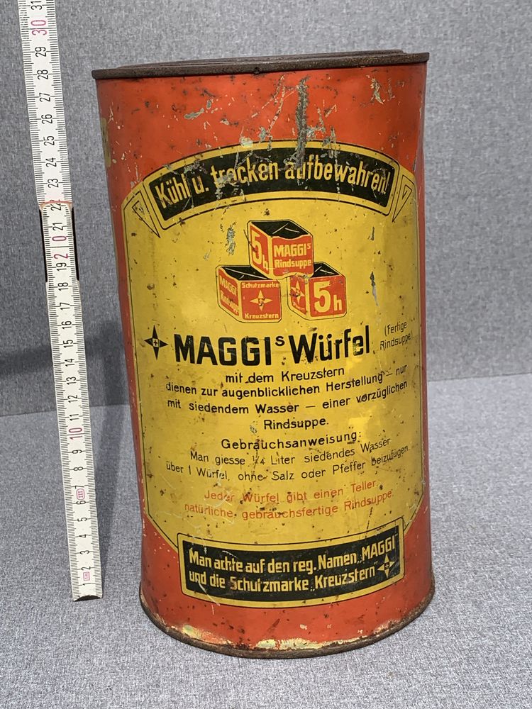 Unikalna niemiecka puszka Maggi Wurfel.