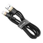 Kabel USB Lightning w oplocie 1m Baseus czarno-złoty