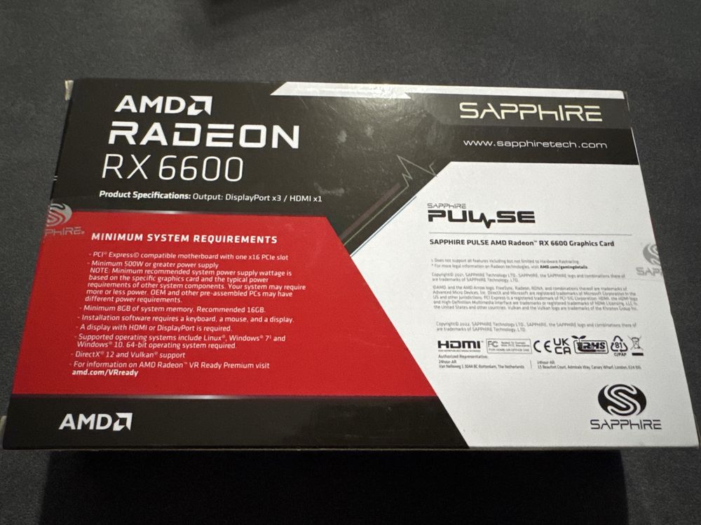 Placa Gráfica Saphire Pulse AMD Radeon Rx 6600