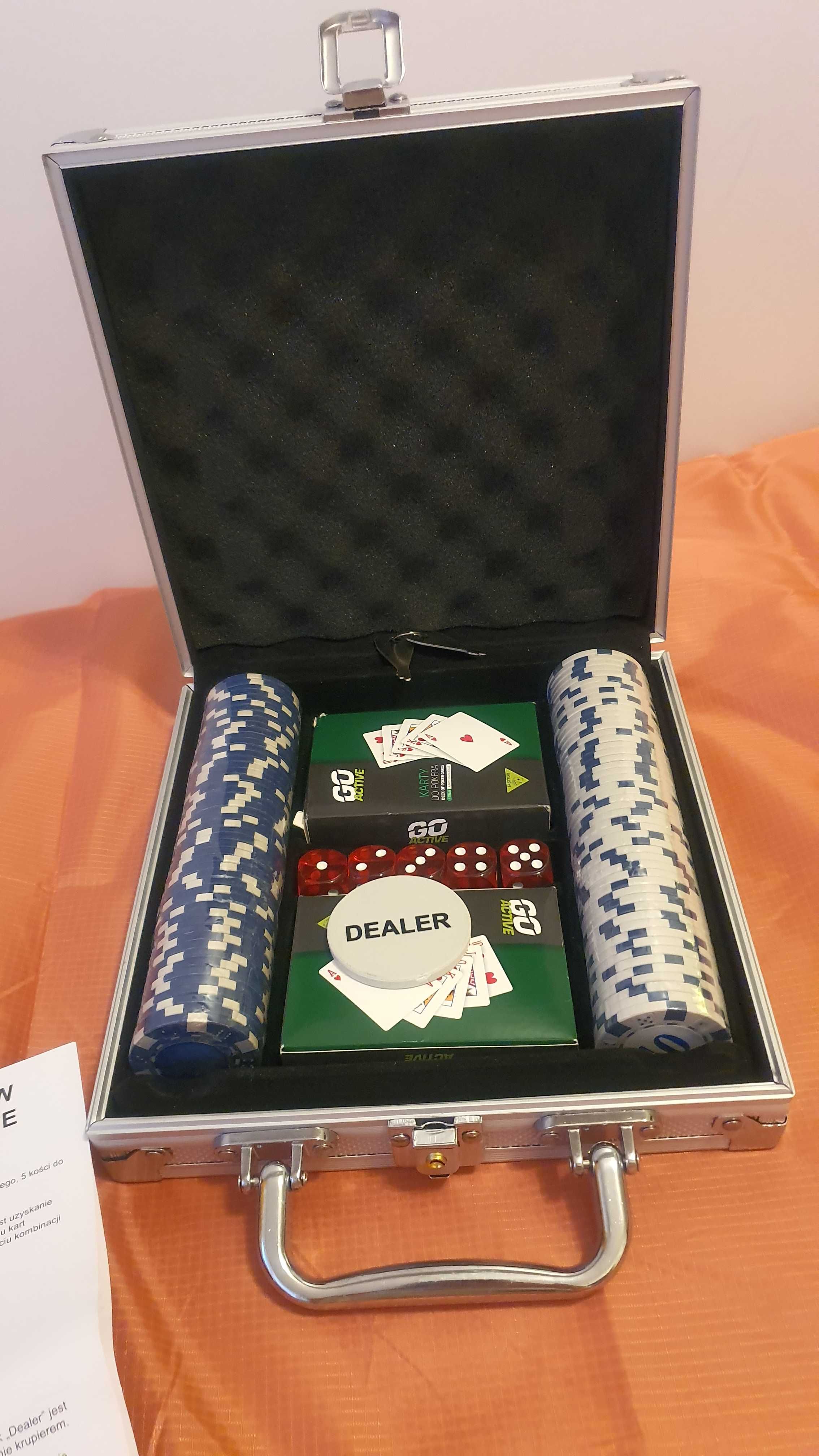 Gra Poker ciężka walizka alu nowe prezent