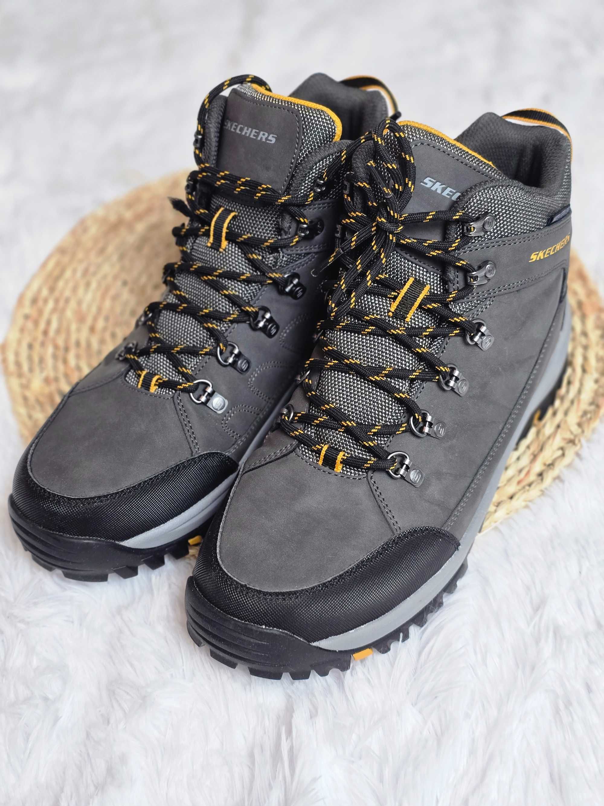 Buty męskie trekkingowe outdoor Skechers 43 szare  za kostkę sportowe