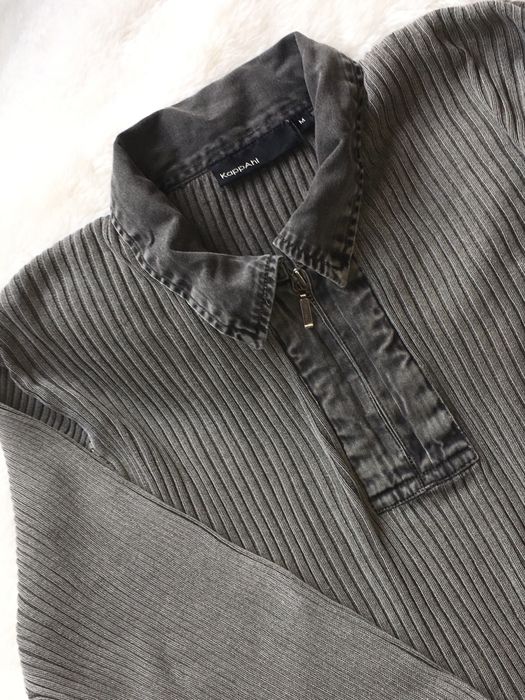 Męski Kardigan sweter t-shirt Kappahal prążkowany kołnierz zamek M-L