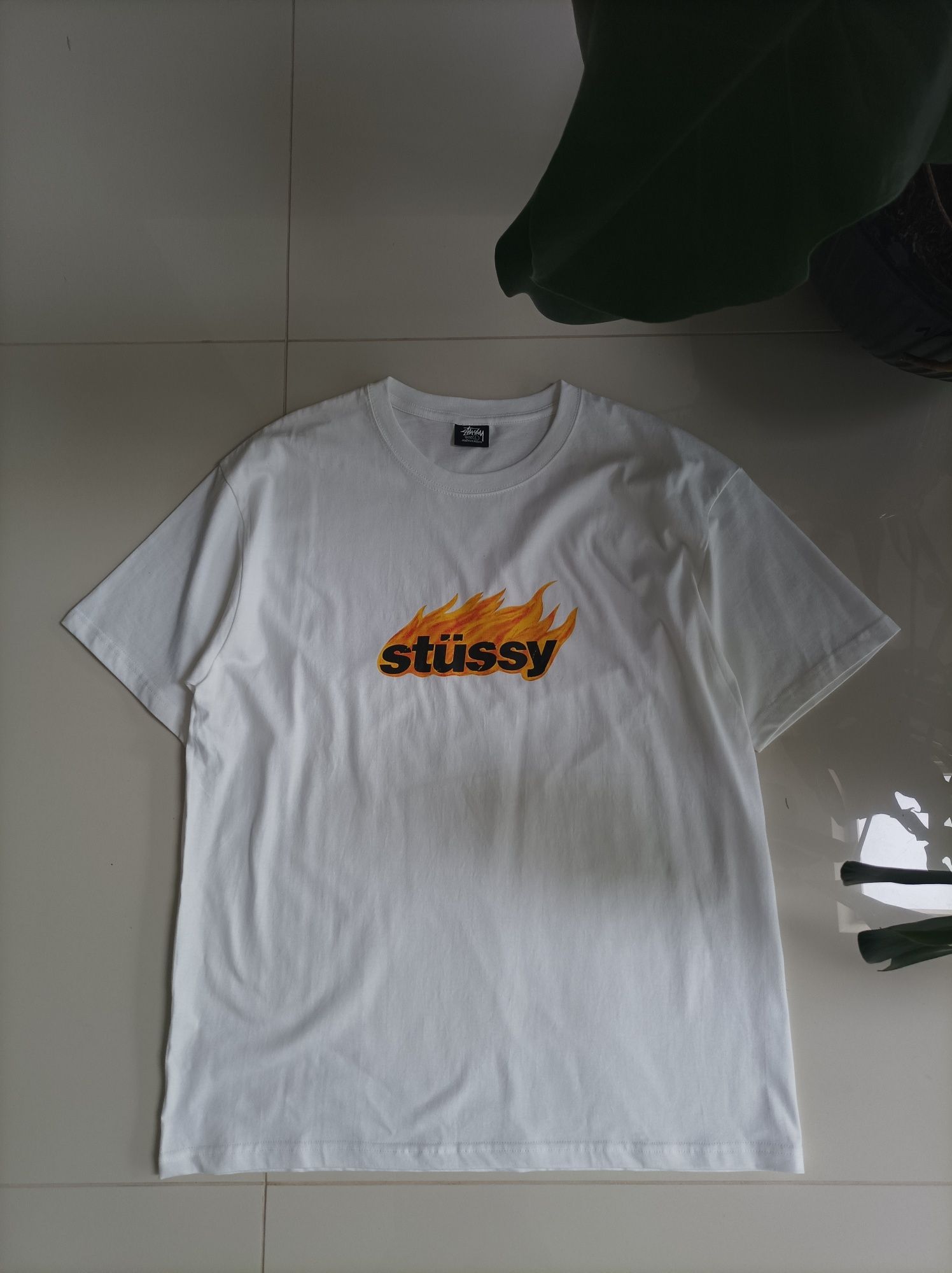 Biała Koszulka Stüssy Flame Tee