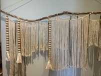 Peça macramé parede grande A linha