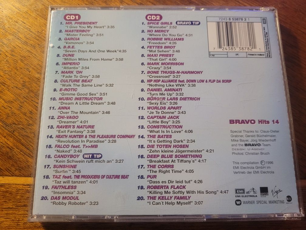 CD x 2 Bravo Hits vol.14 EMI 1996