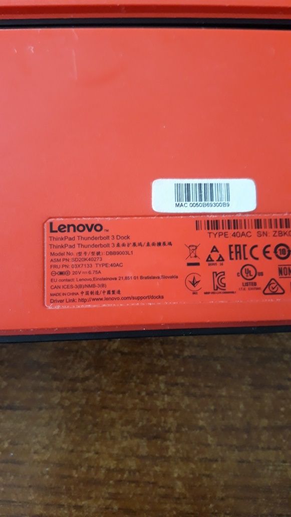 Stacja dokująca Lenovo Dick 40 AC, 40AN