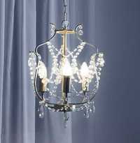 Lampa wisząca srebrna kryształ Ikea Kristaller T0501, żyrandol.