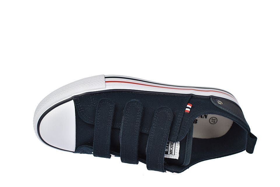 Trampki na rzepy półtrampki American LH 118 NV – białe spody rozm. 41