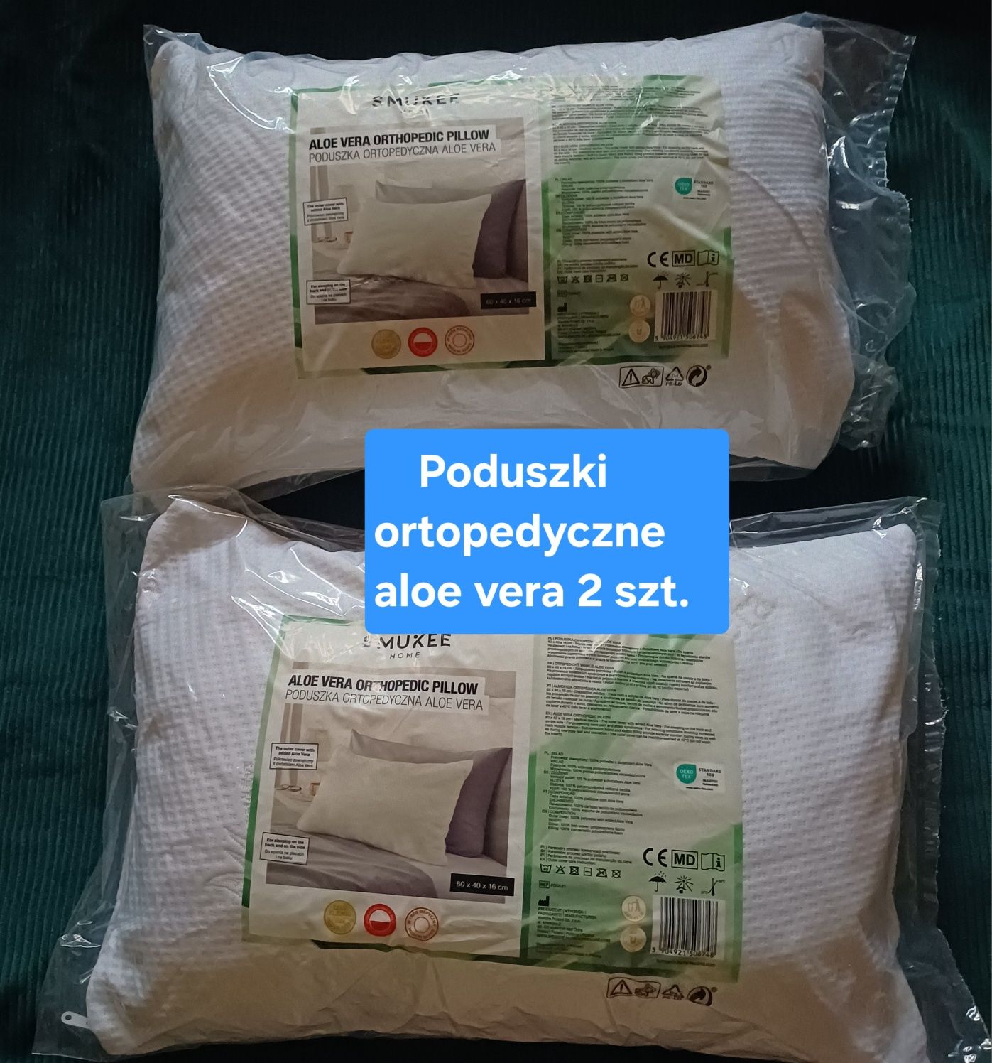Poduszka Ortopedyczna 2 szt Aloe Vera - Smukee