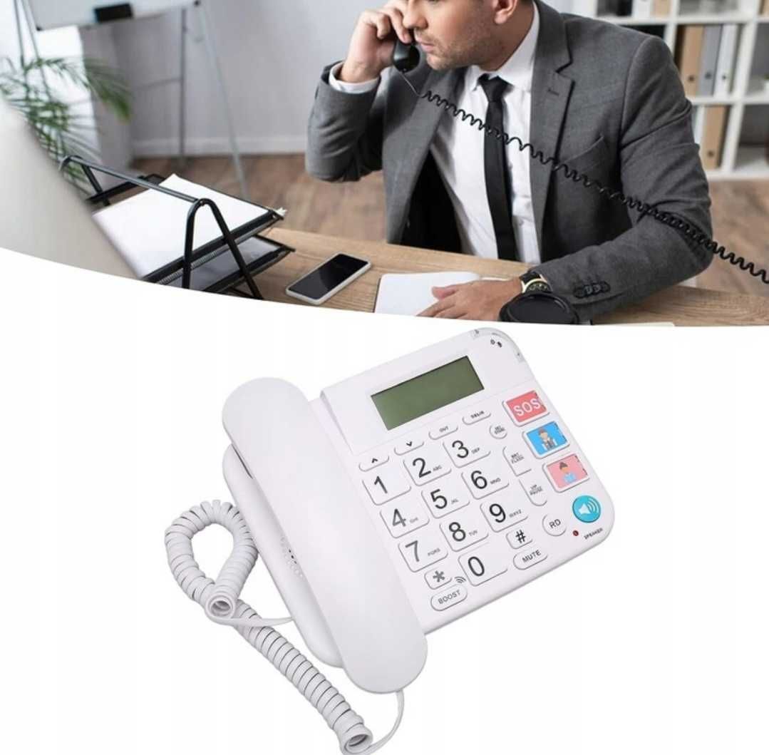 Telefon Stacjonarny OR-813 z dużymi klawiszami dla starszych osób