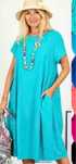 Włoska Sukienka lato wyprzedaż!! bawełna plus size 48-50 turkus