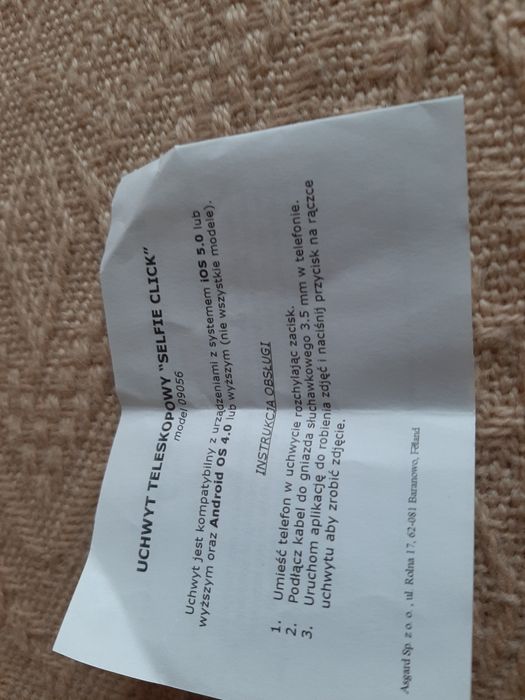 Uchwyt teleskopowy SELFIE CLICK model 09056