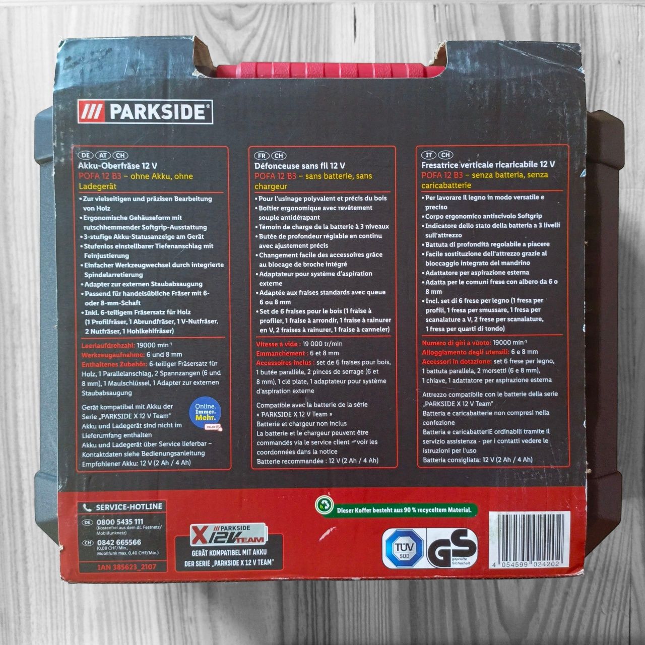 Фрезер акумуляторний Parkside POFA 12 B3 по дереву