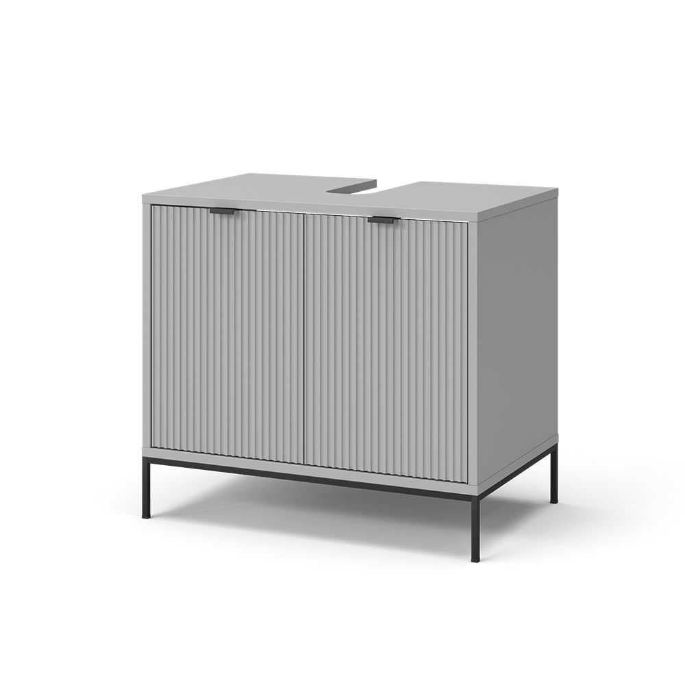 Szafka pod umywalkę SZARA lamele metalowe nogi MEBLE OUTLET