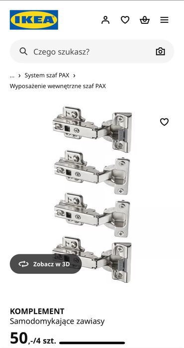 ikea komplement - 2 paczki łącznie 8szt)