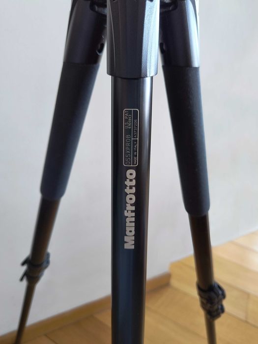 Statyw Manfrotto 055XPROB + głowica Manfrotto 808RC4 z płytką