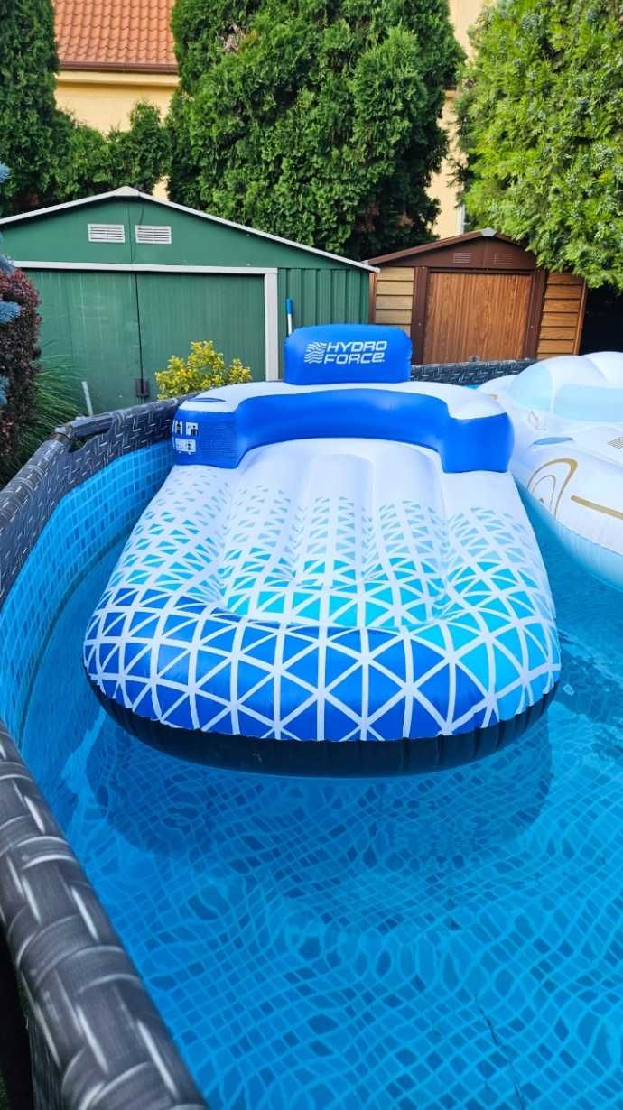 Zestaw 2w1 XXL Mocny Dmuchany materac Fotel + Gratis Materac Plaża