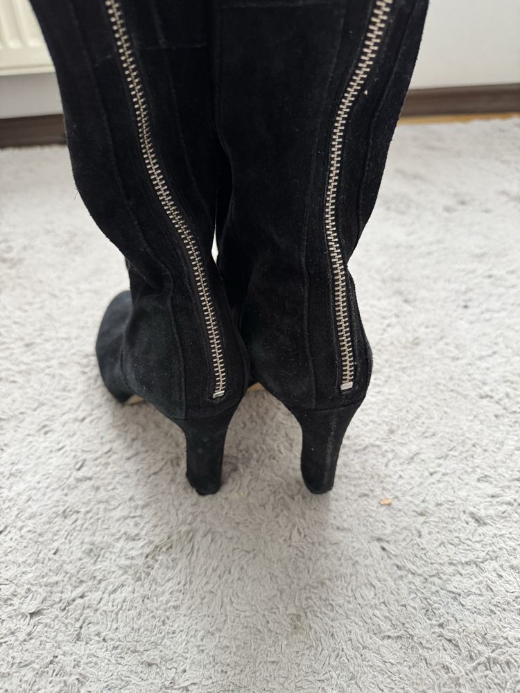 Kozaki Nine West 37 skóra zamsz
