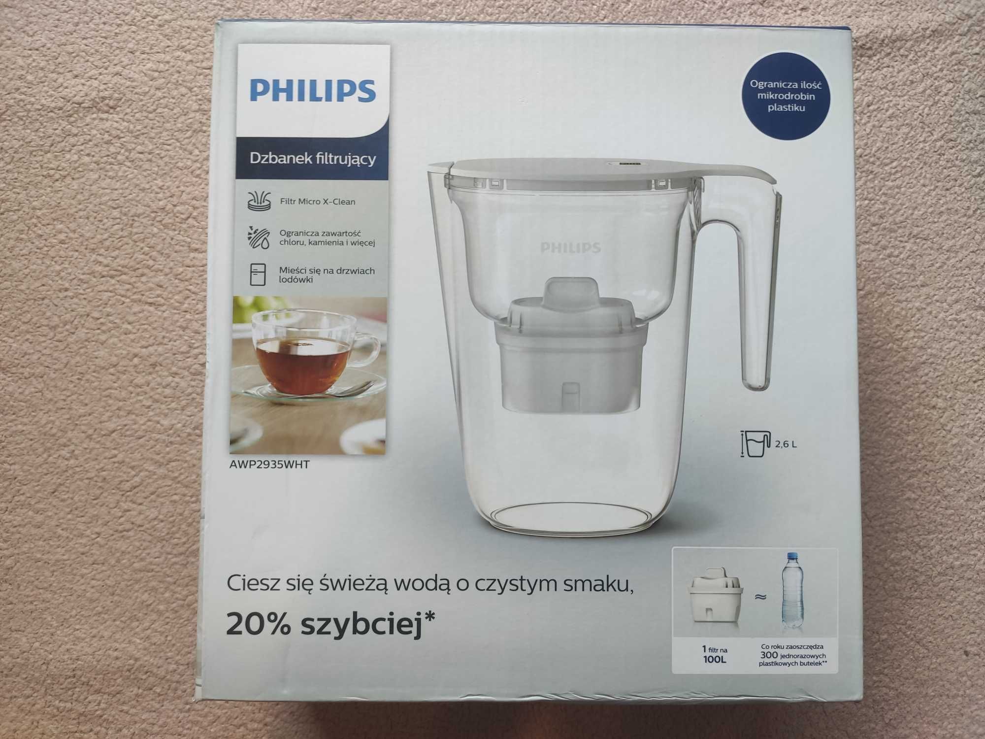 PHILIPS Dzbanek filtrujący 2,6L + Filtr AWP2935WHT