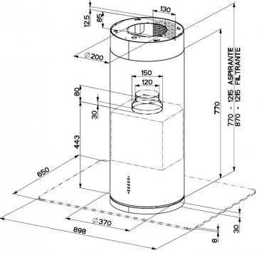 Okap Faber Cylindra isola EG10 X A37 ELN, stal nierdzewna